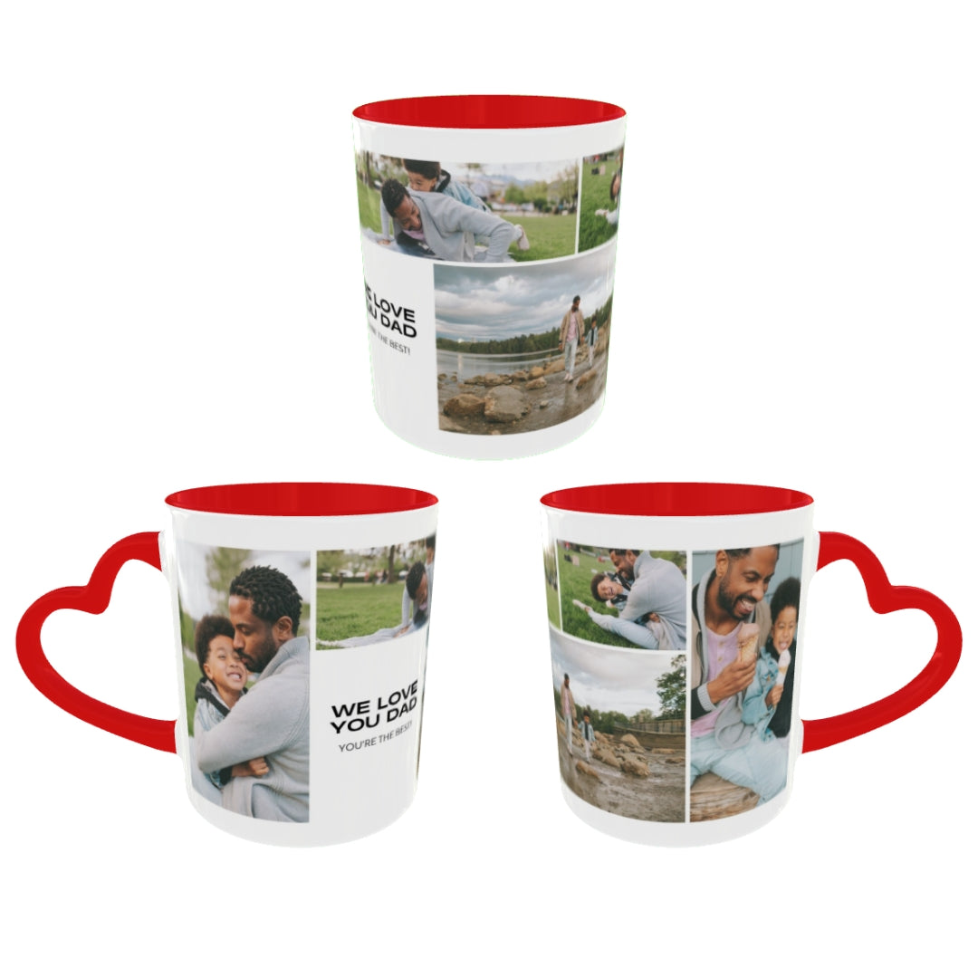 Customized Coffee Mugs For Dad in Red ( Your Super Hero )