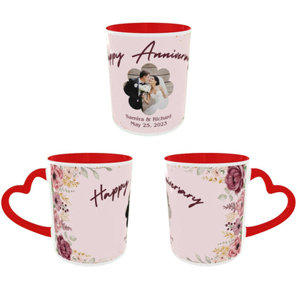 Customized Coffee Mugs For Couple in Red ( anniversary )