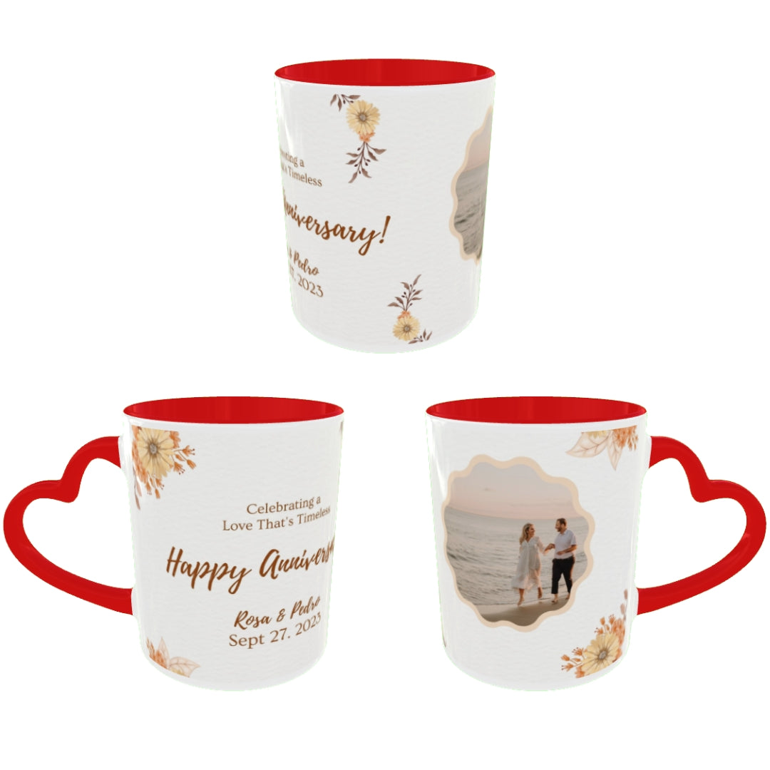 Customized Coffee Mugs For Couple in Red ( anniversary )