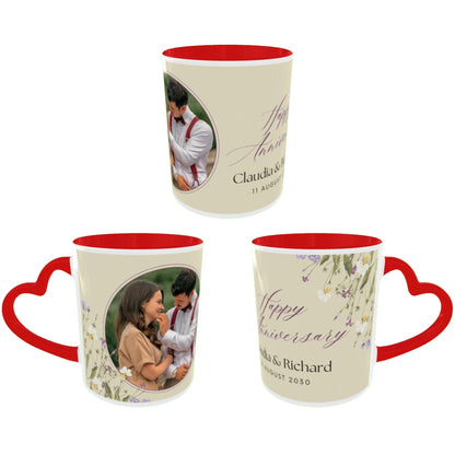 Customized Coffee Mugs For Couple in Red ( anniversary )