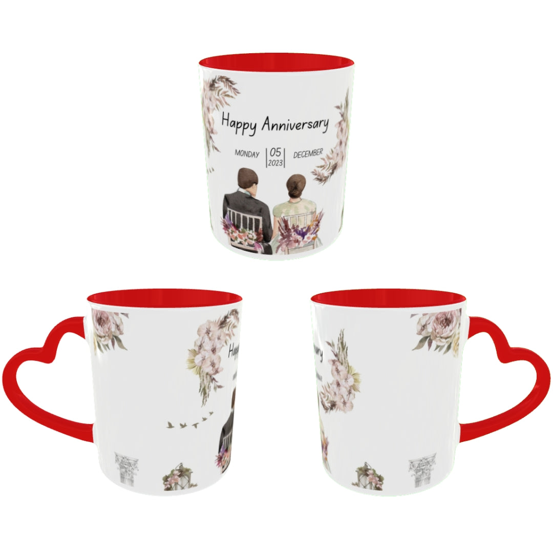 Customized Coffee Mugs For Couple in Red ( anniversary )