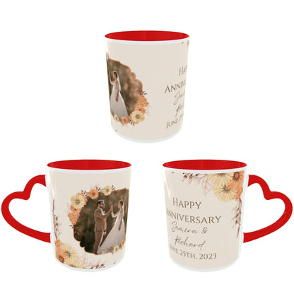 Customized Coffee Mugs For Couple in Red ( anniversary )