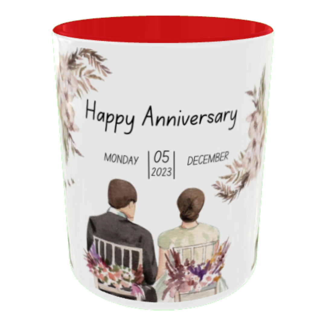 Customized Coffee Mugs For Couple in Red ( anniversary )