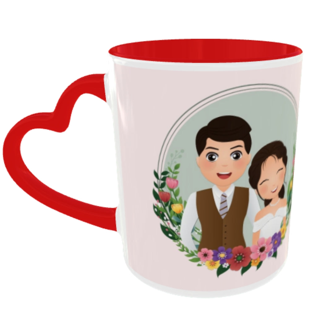 Customized Coffee Mugs For Couple in Red ( anniversary )