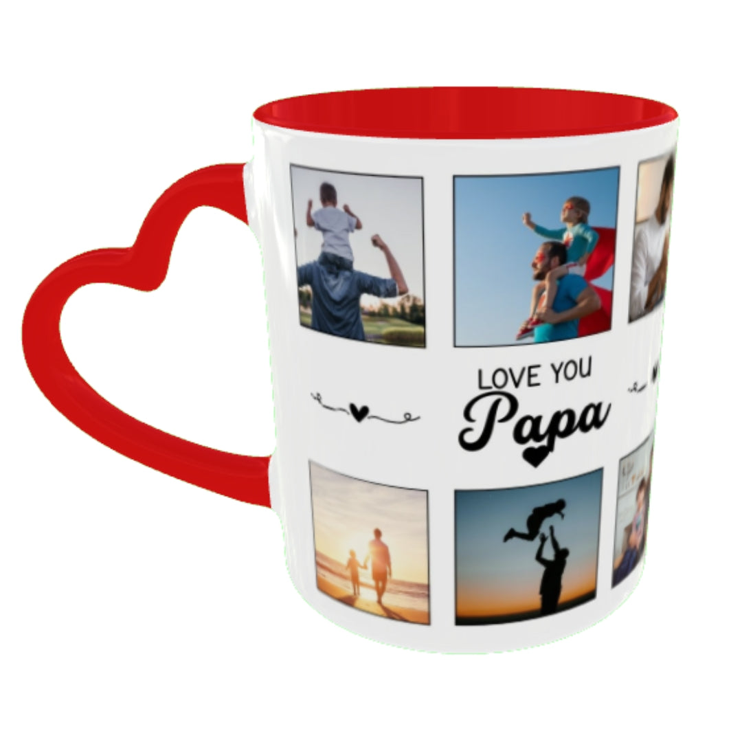 Customized Coffee Mugs For Dad in Red ( Your Super Hero )