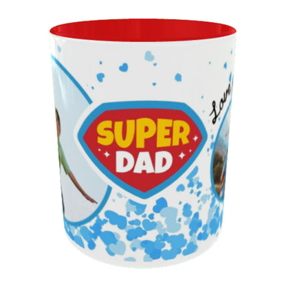 Customized Coffee Mugs For Dad in Red ( Your Super Hero )