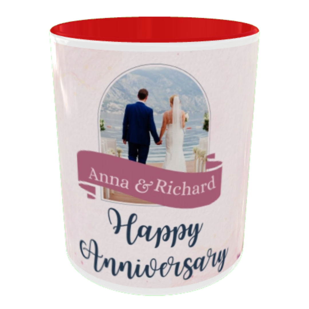 Customized Coffee Mugs For Couple in Red ( anniversary )