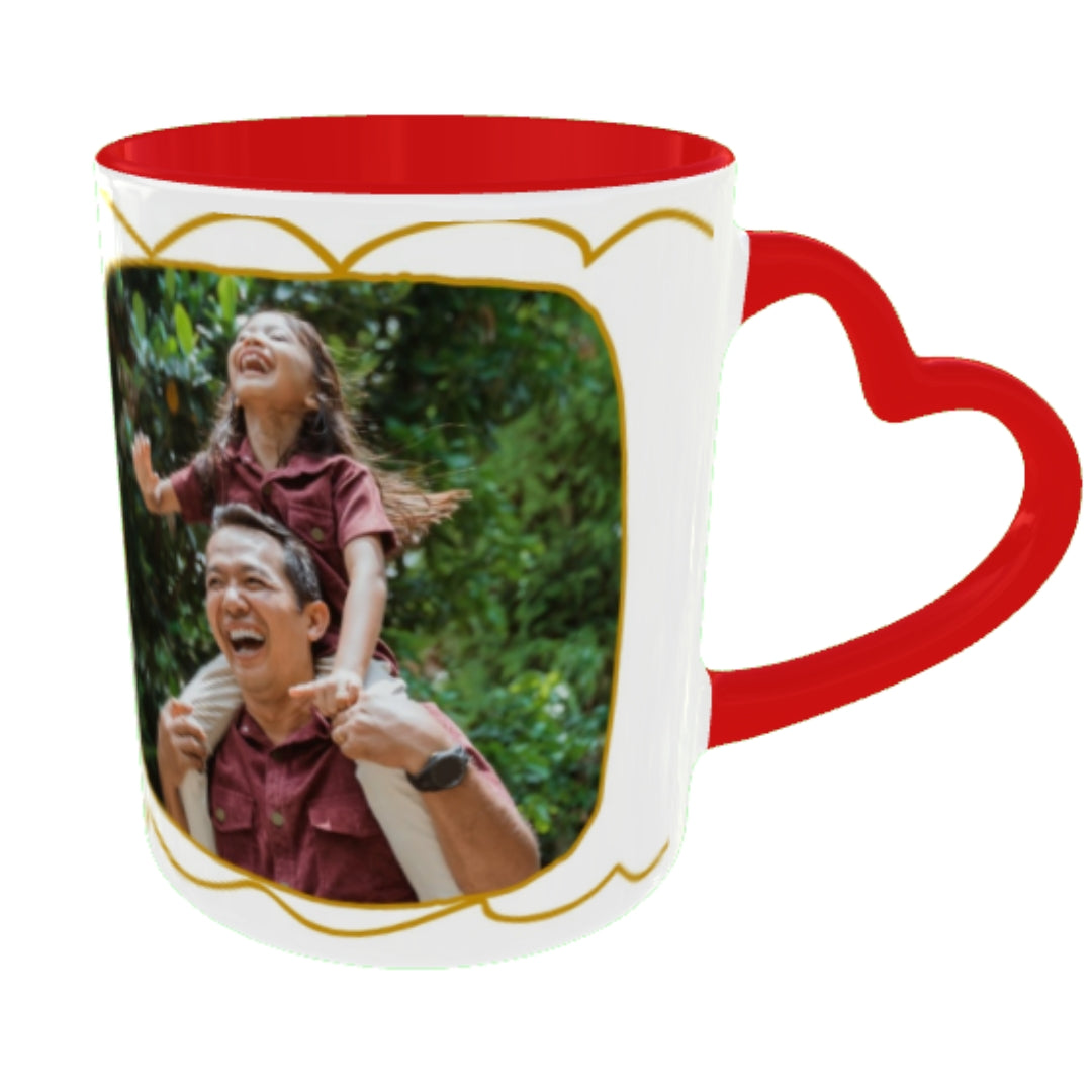 Customized Coffee Mugs For Dad in Red ( Your Super Hero )