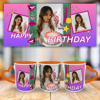 Customized Coffee Mugs For Birthday in Orange