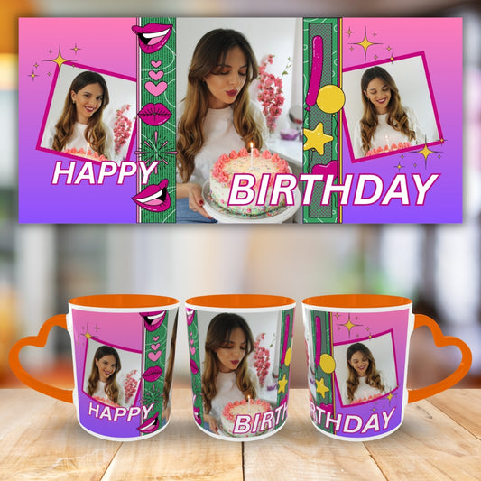 Customized Coffee Mugs For Birthday in Orange