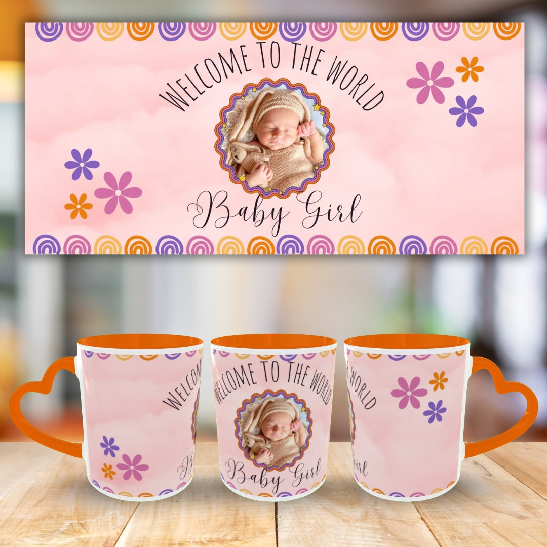 Customized Coffee Mugs For Little Baby in Orange