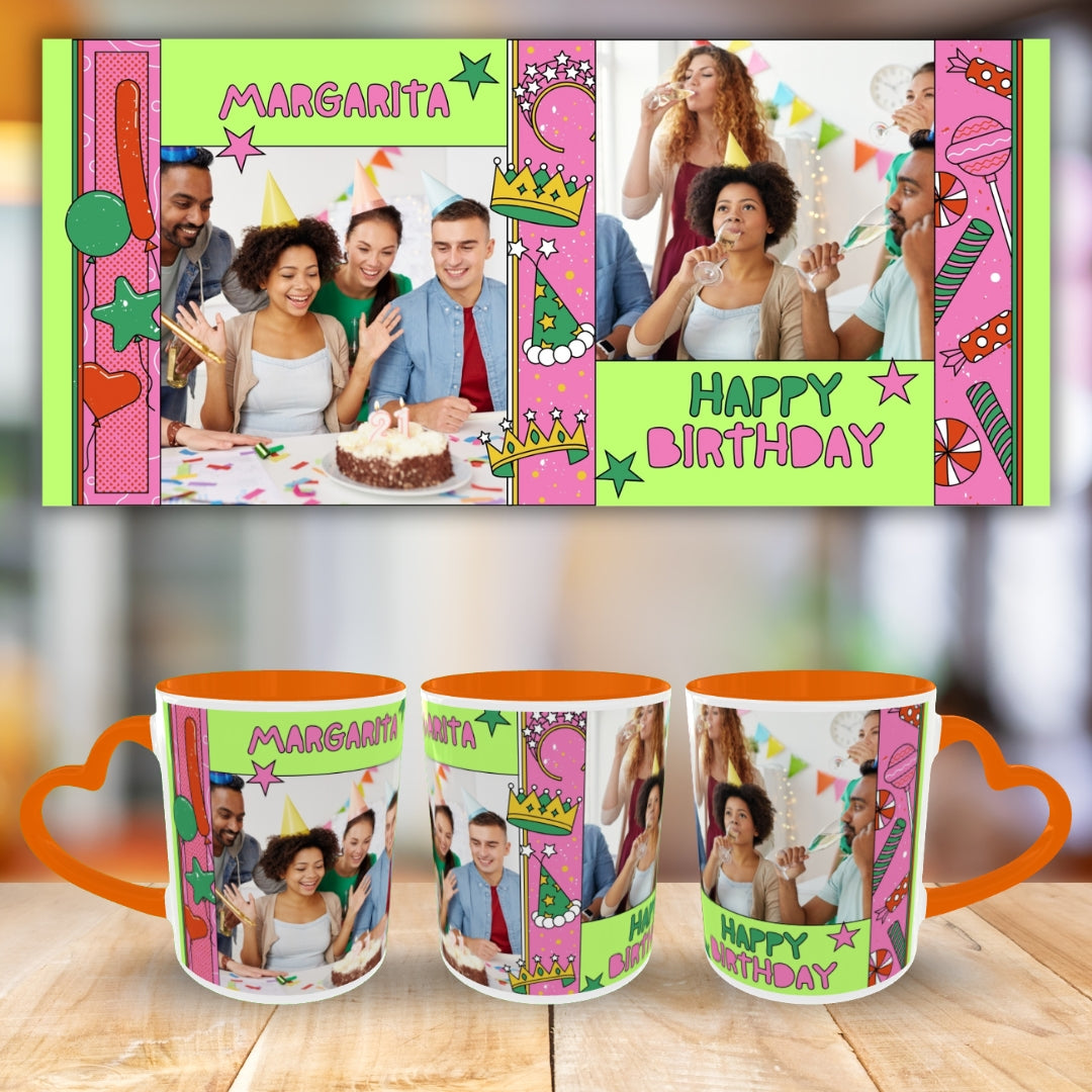 Customized Coffee Mugs For Birthday in Orange