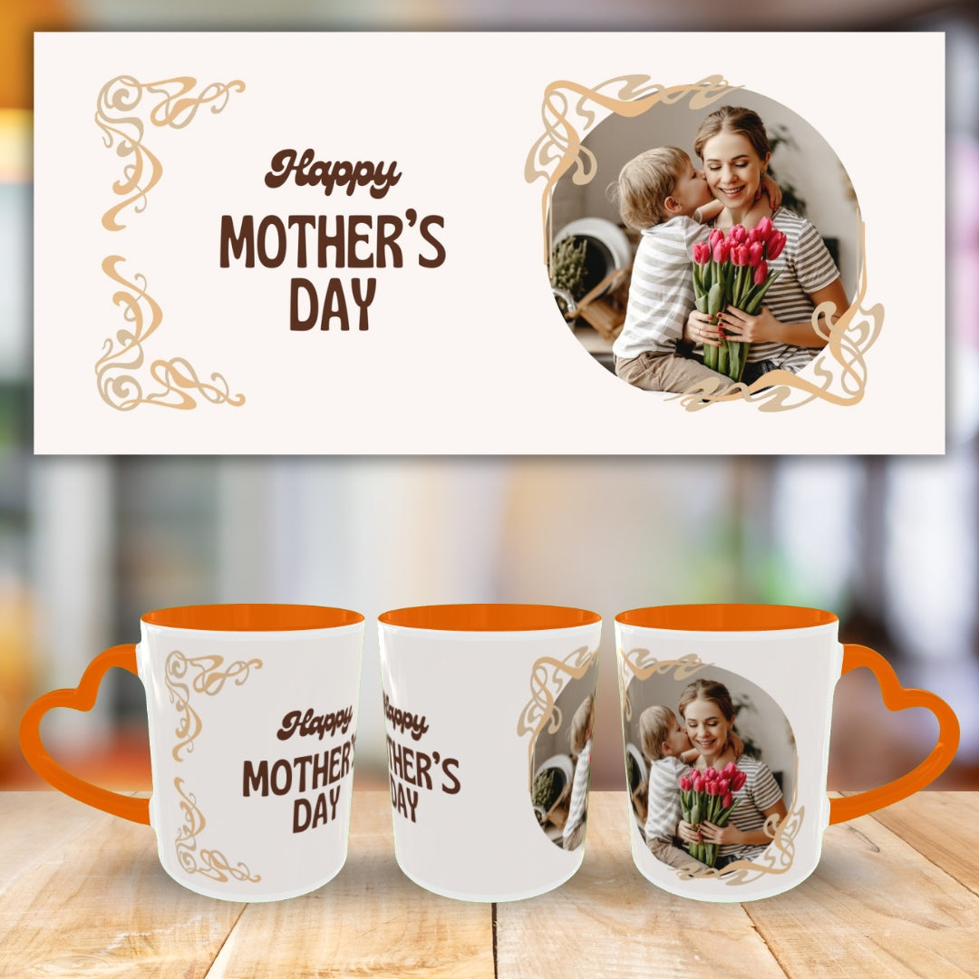 Customized Coffee Mugs For mother in Orange ( Special for Mother )