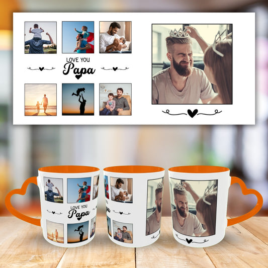Customized Coffee Mugs For Dad in Orange ( Your Super Hero )