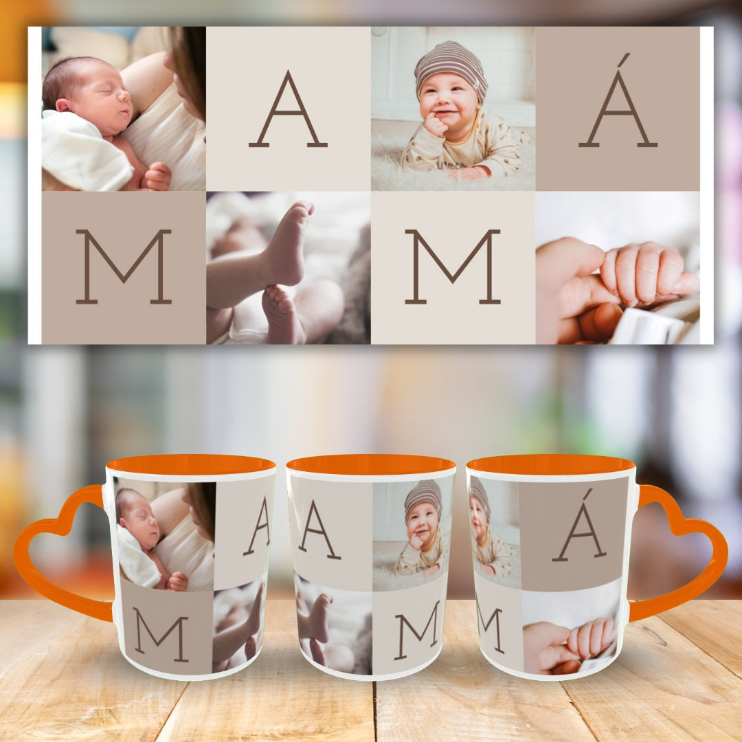 Customized Coffee Mugs For Little Baby in Orange