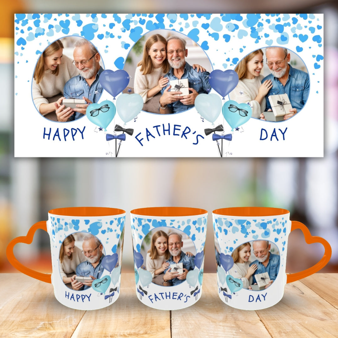 Customized Coffee Mugs For Dad in Orange ( Your Super Hero )