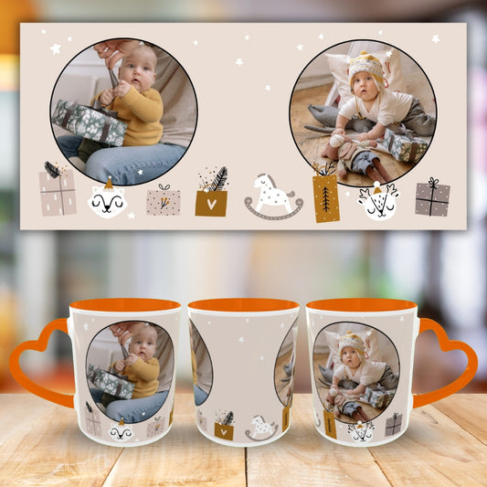 Customized Coffee Mugs For Little Baby in Orange