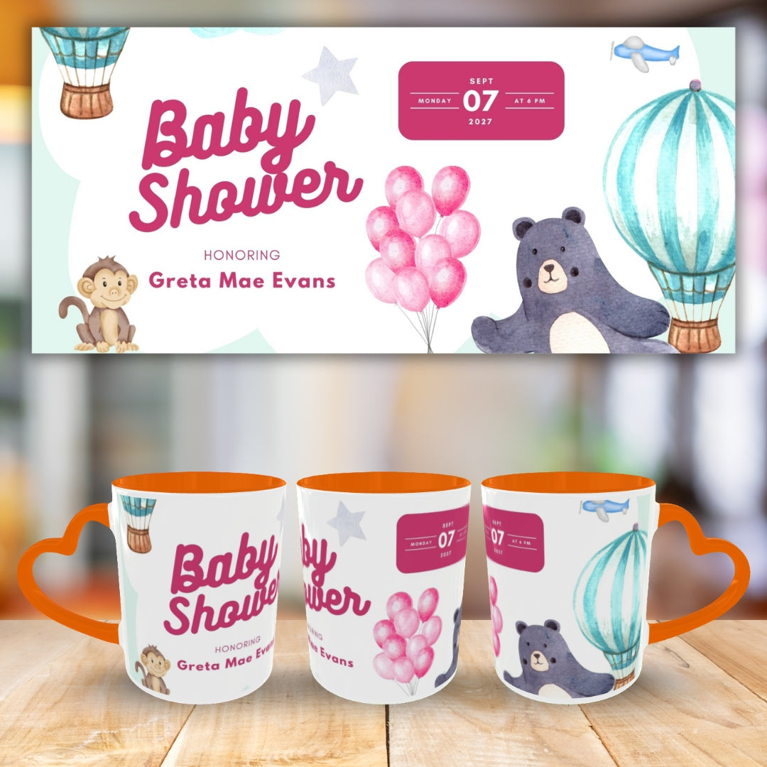Customized Coffee Mugs For Little Baby in Orange