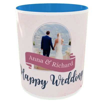 Customized Coffee Mugs in Blue ( Wedding Gift For Couple )