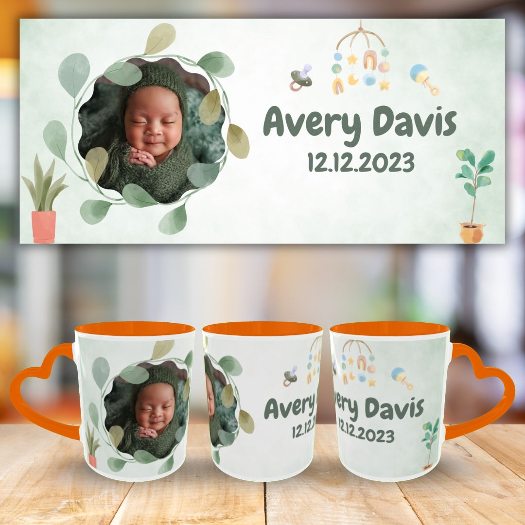 Customized Coffee Mugs For Little Baby in Orange
