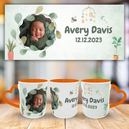Customized Coffee Mugs For Little Baby in Orange