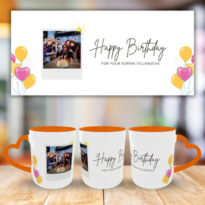 Customized Coffee Mugs For Birthday in Orange