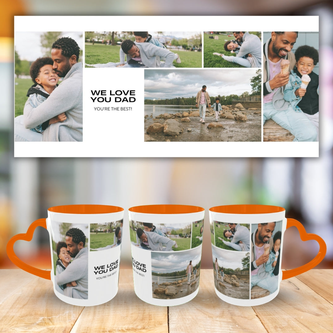 Customized Coffee Mugs For Dad in Orange ( Your Super Hero )