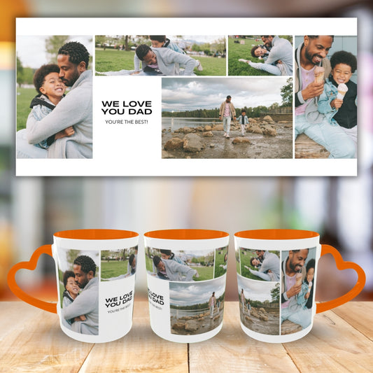 Customized Coffee Mugs For Dad in Orange ( Your Super Hero )