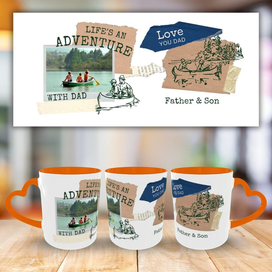 Customized Coffee Mugs For Dad in Orange ( Your Super Hero )