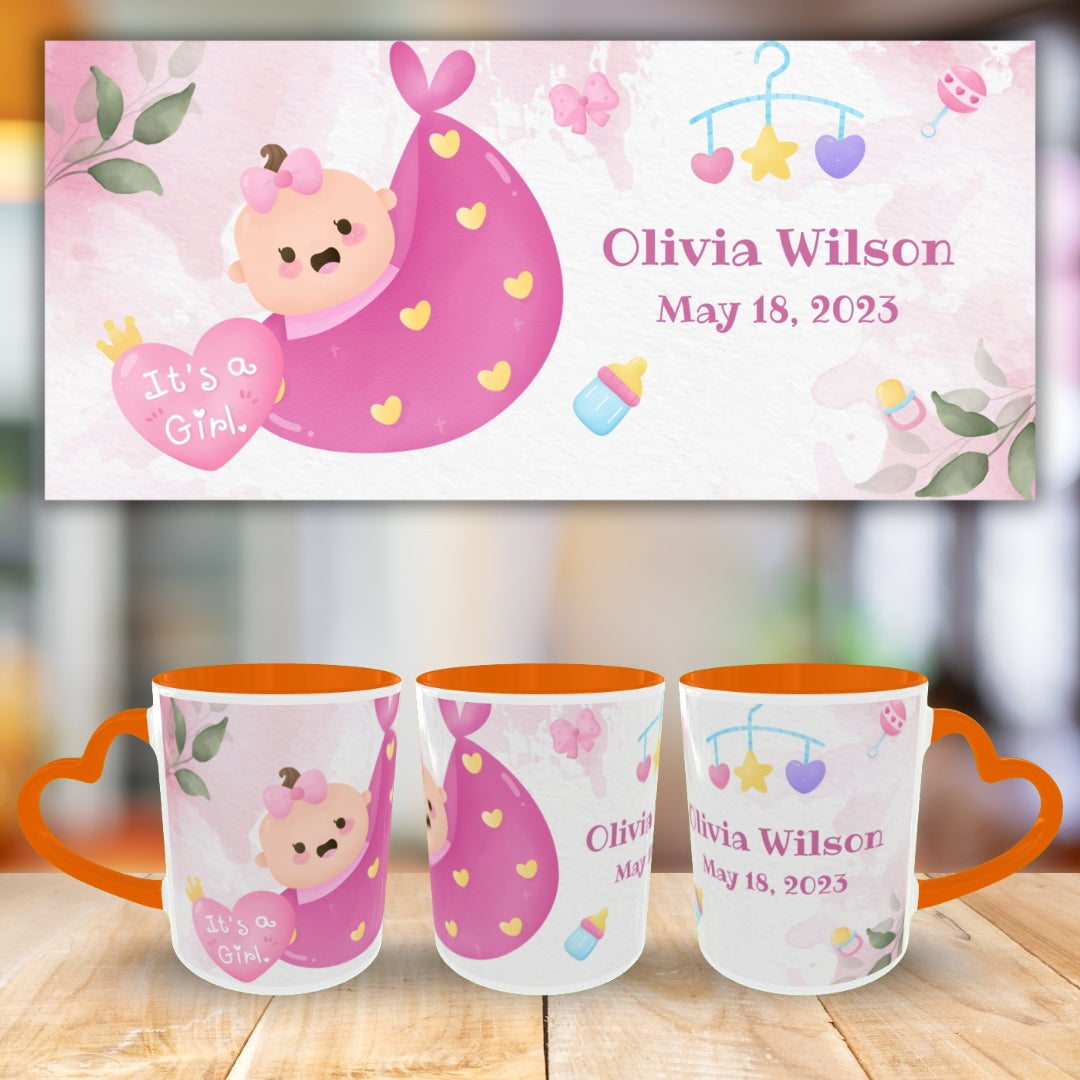 Customized Coffee Mugs For Little Baby in Orange