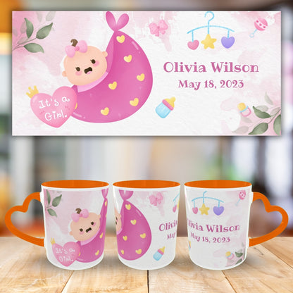 Customized Coffee Mugs For Little Baby in Orange