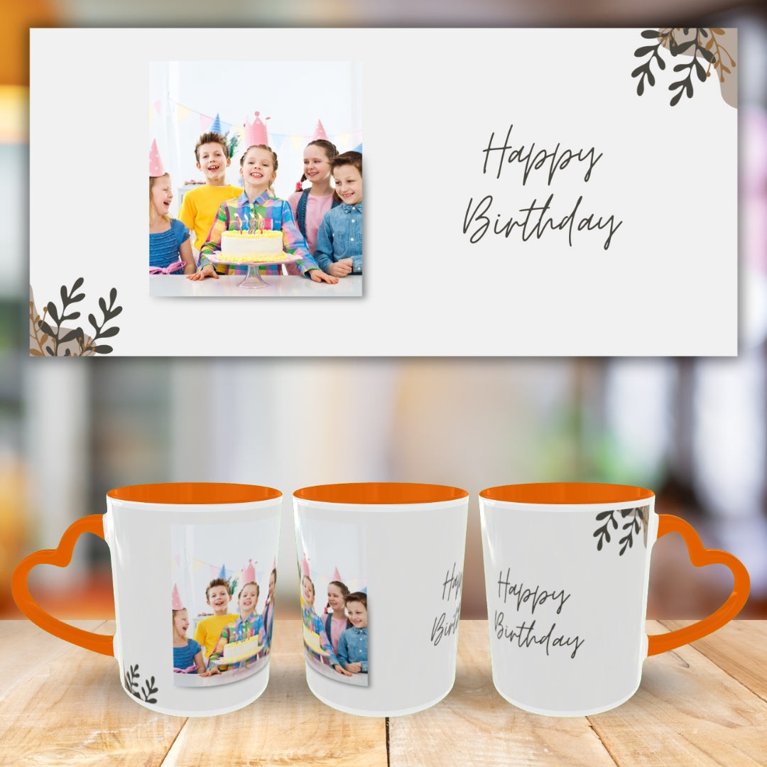 Customized Coffee Mugs For Birthday in Orange
