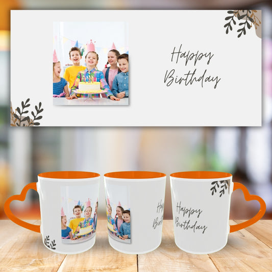 Customized Coffee Mugs For Birthday in Orange