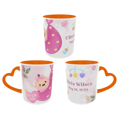Customized Coffee Mugs For Little Baby in Orange