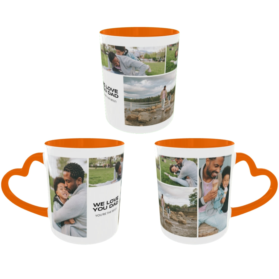 Customized Coffee Mugs For Dad in Orange ( Your Super Hero )