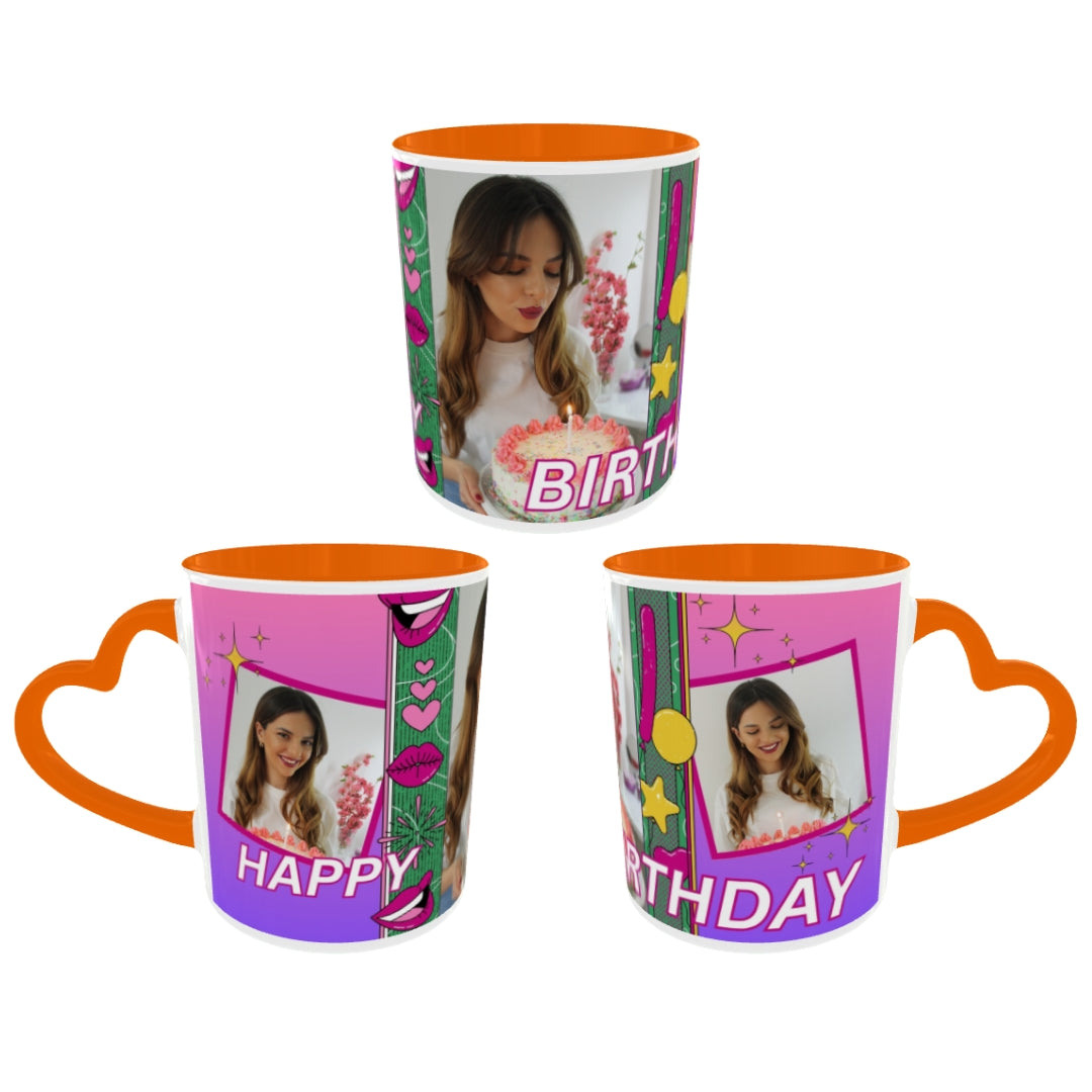 Customized Coffee Mugs For Birthday in Orange