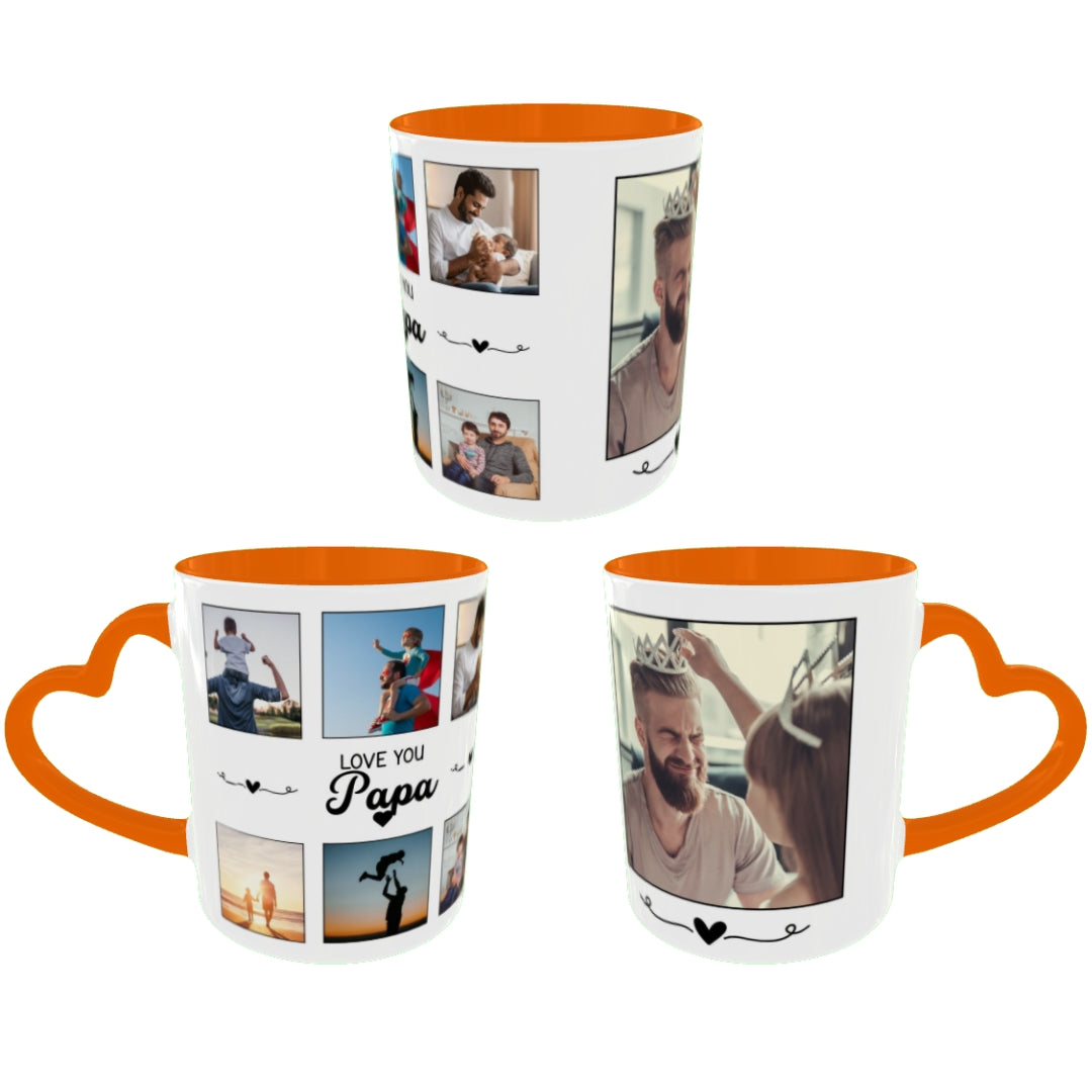 Customized Coffee Mugs For Dad in Orange ( Your Super Hero )