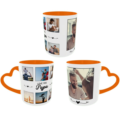 Customized Coffee Mugs For Dad in Orange ( Your Super Hero )
