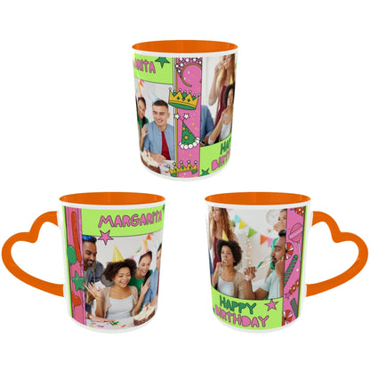 Customized Coffee Mugs For Birthday in Orange