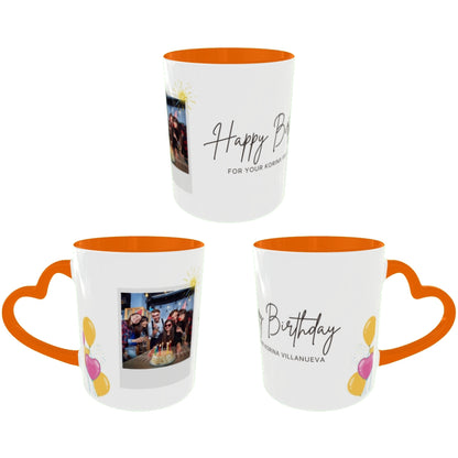 Customized Coffee Mugs For Birthday in Orange