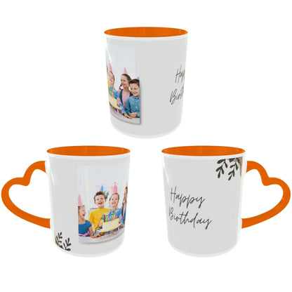 Customized Coffee Mugs For Birthday in Orange