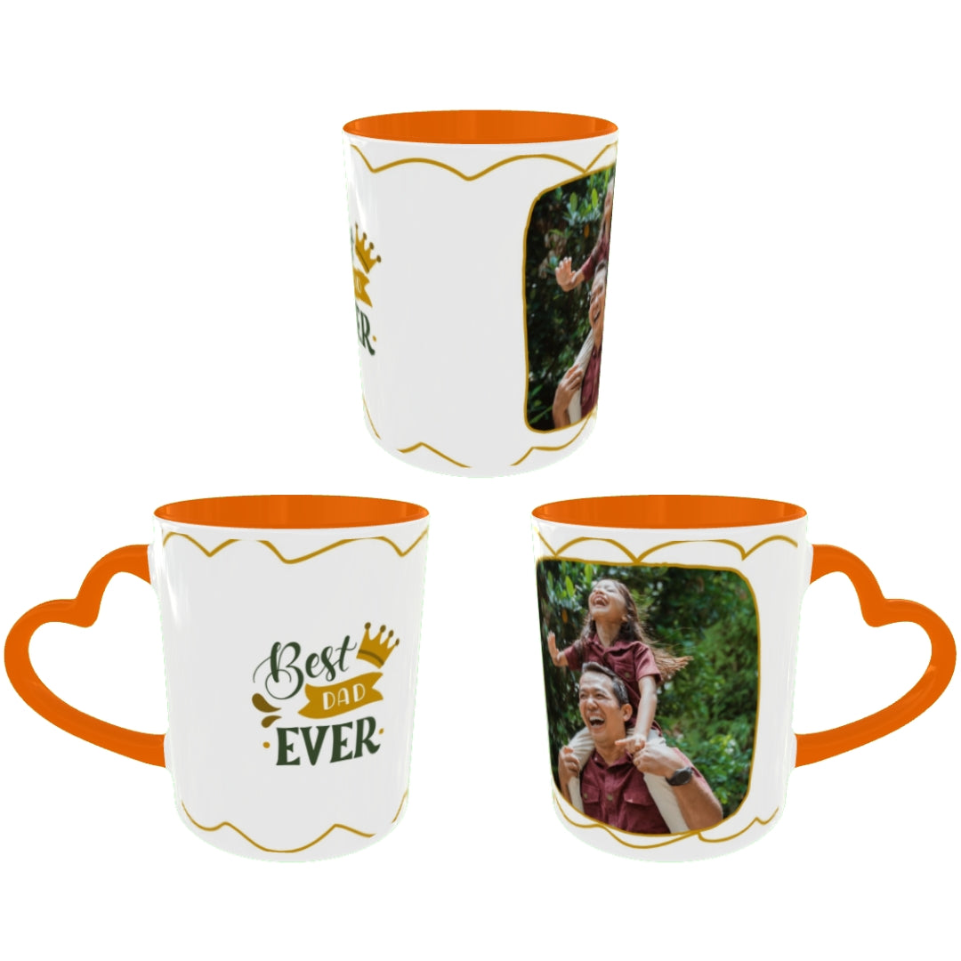 Customized Coffee Mugs For Dad in Orange ( Your Super Hero )