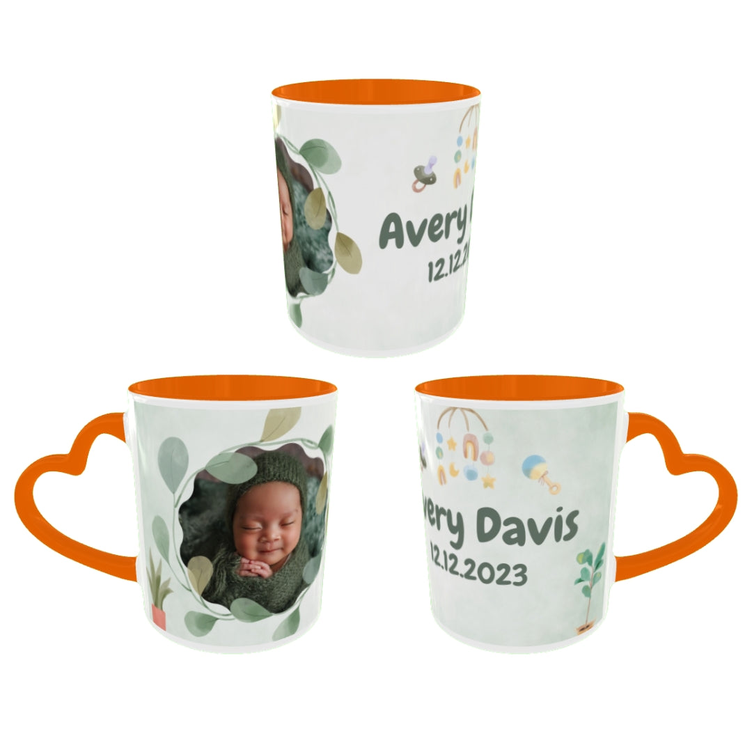 Customized Coffee Mugs For Little Baby in Orange