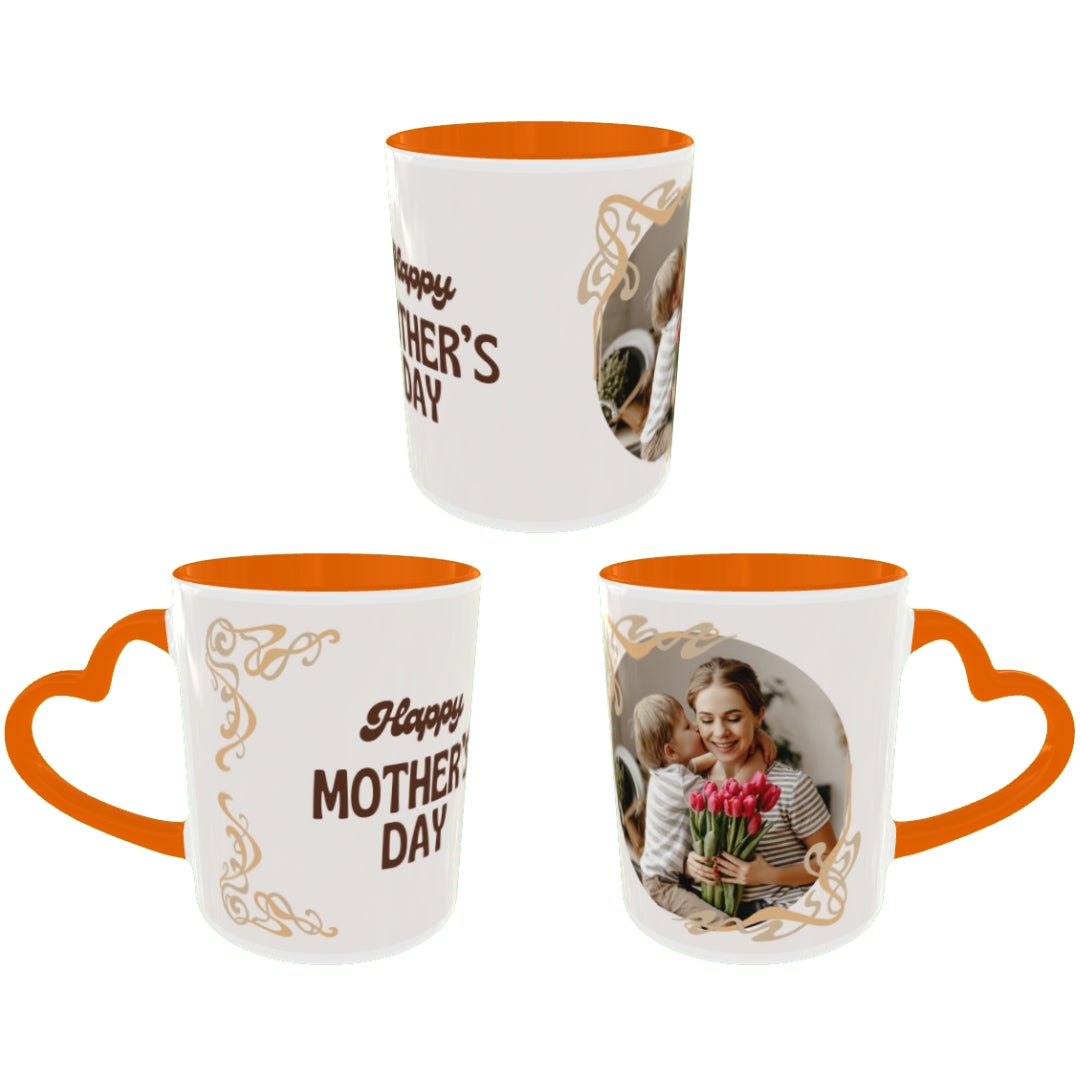 Customized Coffee Mugs For mother in Orange ( Special for Mother )