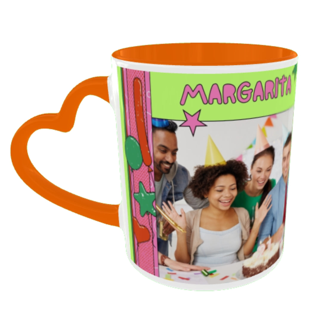 Customized Coffee Mugs For Birthday in Orange