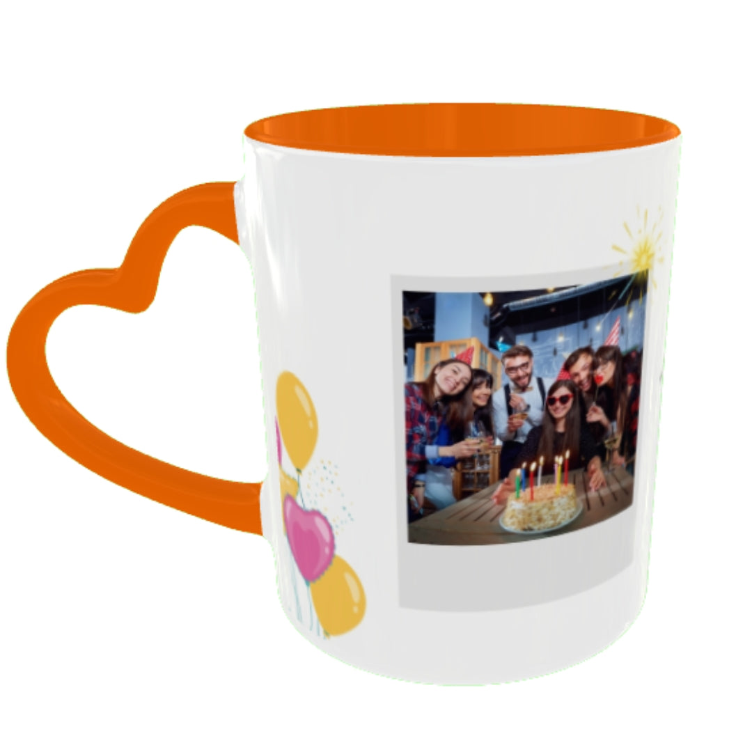 Customized Coffee Mugs For Birthday in Orange