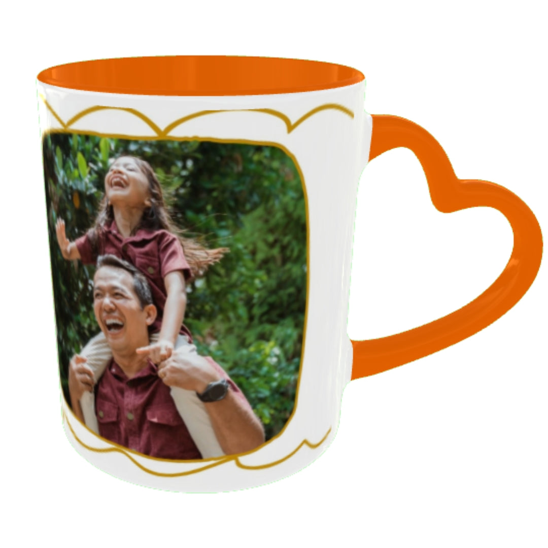 Customized Coffee Mugs For Dad in Orange ( Your Super Hero )