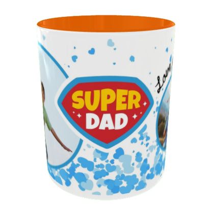 Customized Coffee Mugs For Dad in Orange ( Your Super Hero )