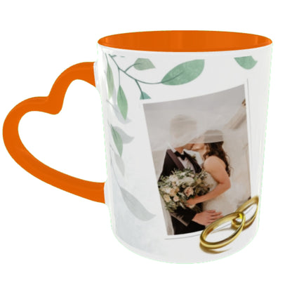 Customized Coffee Mugs For Couple in Orange ( anniversary )