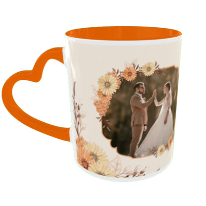 Customized Coffee Mugs For Couple in Orange ( anniversary )